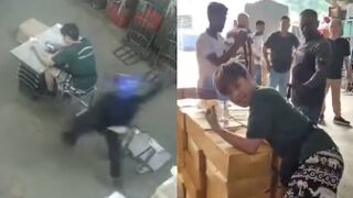 Wholesale Market Worker Gets Stabbed In The Back By Masked Suspect In Malaysia