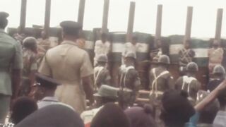In 1971, eight robbers were executed by firing squad in Nigeria
