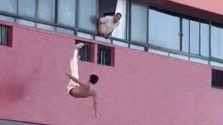 A lover jump to his death from window after getting chased by husband