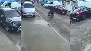 Thieves Were Run Over By A Car In Brazil.