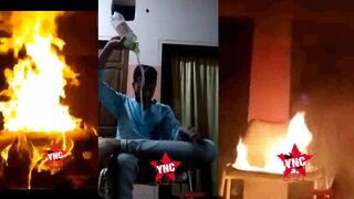 CLASSIC The fool deliberately pours gasoline on himself and sets himself on fire