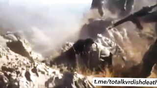 Turkish soldiers are giving candy to PKK soldiers.