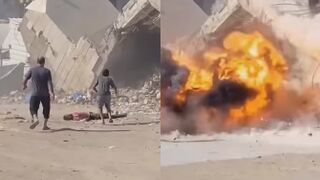 Moment Of Deadly IDF Strike In Gaza