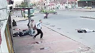 Taxi Causes Frweaky Accident In Bogota