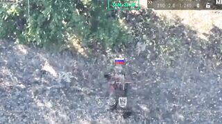 Katsap cuts his throat with a knife after Ukrainian drone bombings
