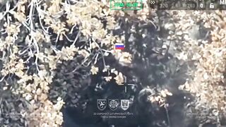 Katsap cuts his throat with a knife after Ukrainian drone bombings