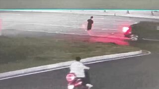 Drunk Man Walking On The Road Gets Killed By Truck In China
