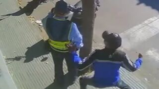Colombian Traffic Cop Dropped In Coward Punch Attack