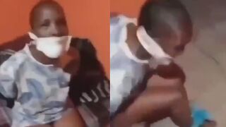 Bald Woman Gets Whipped For Cheating With Electric Cable