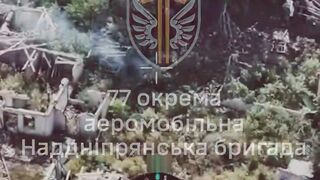 77-th Brigade destroyed 17 ruzky dugouts with dropped antitank mines on Kupyansk area