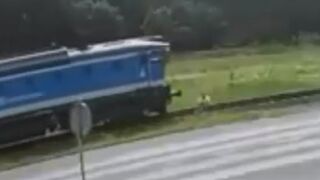 Man Kneels Before The Moving Train , Dies In Poland