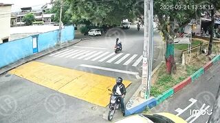 Motorcyclist Stops To Check His Phone, Second Later The Hitman Appears
