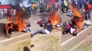 Two Motorcycle Thieves Burned Alive By Angry Mob