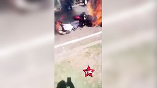 Two Motorcycle Thieves Burned Alive By Angry Mob
