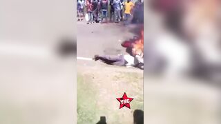 Two Motorcycle Thieves Burned Alive By Angry Mob