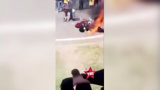 Two Motorcycle Thieves Burned Alive By Angry Mob