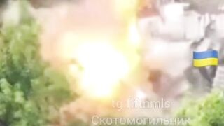 Ukr soldier gets stuck and drone seizes the opportunity.