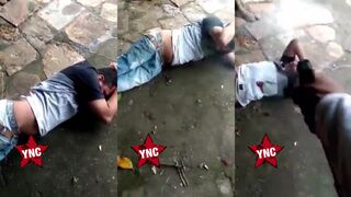 CLASSIC Gang member executes rival gang member with fully automatic weapon