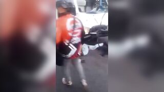 Last Seconds  Of Venezuelan Biker After A Traffic Accident