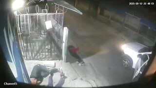 gang members shot and finished off by rivals while hanging around outside store.