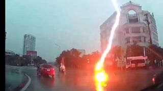 Woman Riding a Scooter Gets Struck by Lightning