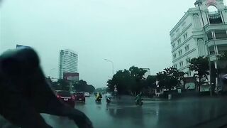Woman Riding a Scooter Gets Struck by Lightning