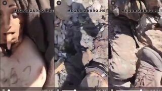 Woman raped during war, corpse many bodies around the ground