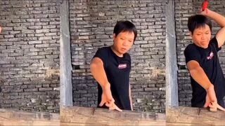 Man cuts his own finger