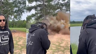 Explosion from man's rifle went straight to his face.