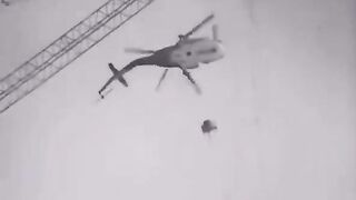 CLASSIC:Helicopter crashing over the core of Chernobyl reactor (Oct, 1986)