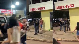 CLASSIC :Pussy cop shot at the dude because he's holding baseball bat.