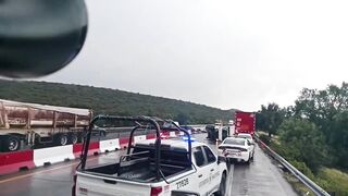 Inferno Crane: Fiery Crash On Mexican Highway