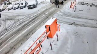 CLASSIC Russian man crushed by reversing truck