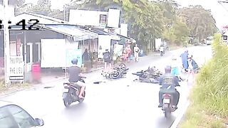 Collision Between Several Mopeds Leaves One Dead In Vietnam