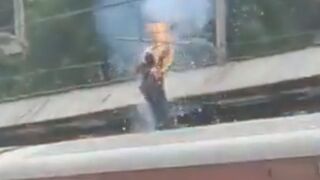 Suicidal Man Grabs Live Wires And Gets Fried