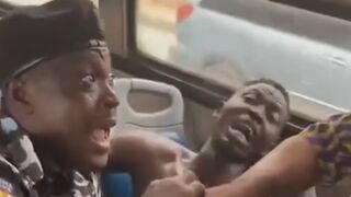 WTF: Nigerian Police Officer Grabs A  Penis Of A Suspected Thief