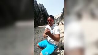 Classic: Man Falls From Cliff In The Background