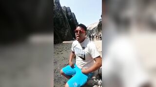 Classic: Man Falls From Cliff In The Background