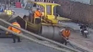 Worker Gets Crushed By Road Roller