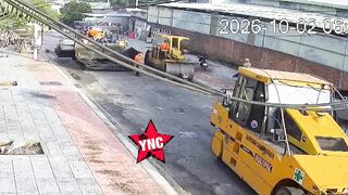 Worker Gets Crushed By Road Roller