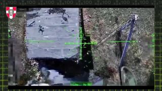 UAF dropping explosives into ruzky vault, and building collapse #003