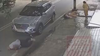 Elderly couple flung in air, injured after being hit by car in Delhi