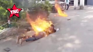 Shop Owner Self Immolates Outside Police Station In India