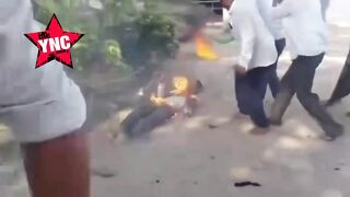 Shop Owner Self Immolates Outside Police Station In India