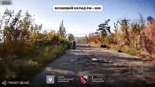 Direct FPV hit on a Russian soldier.