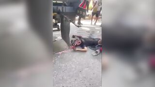 Venezuelan Biker Dies Under The truck Wheels