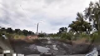 Dashcam records the arrival of the drone.