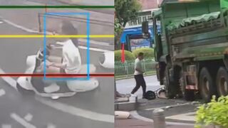 A woman is dead after getting hit by a dump truck while riding her e-bike
