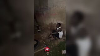 Thief Caught By Community And Punished By Angry Man With Two Large Sticks
