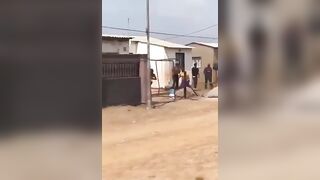 Cable Thief Set On Fire By Locals (Short Video)